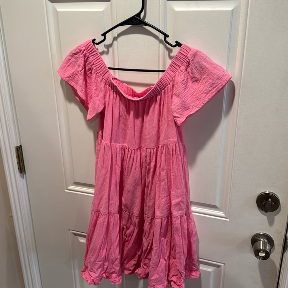 Pink off shoulder summer dress
